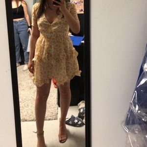 Frilly Short Sleeve Floral Mini Dress